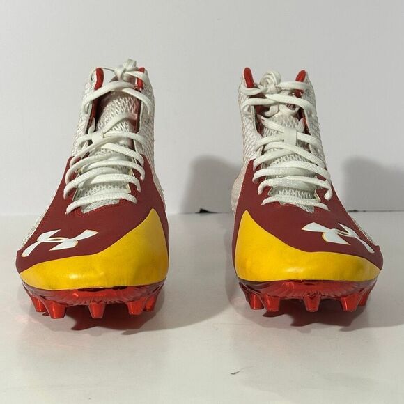 Under Armour Highlight 2 MC Knit Men’s Football Cleats Red, White, & Yellow Colo - Picture 2 of 15